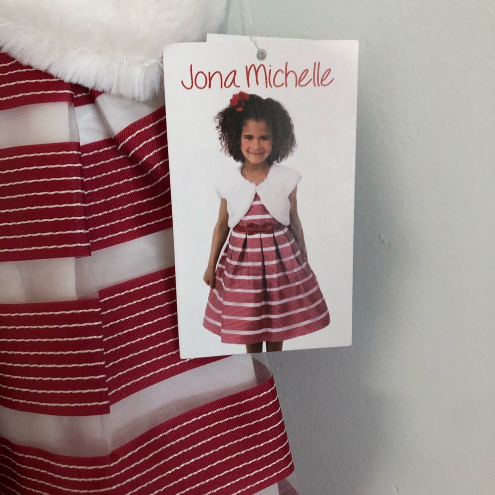 Jona Michelle little girl 4t dress with furry jacket